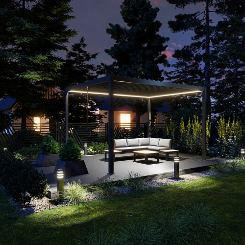 Pergola ogrodowa tarasowa aluminiowa NORDVIC Skyline LED Light 3 x 4 m Antracyt